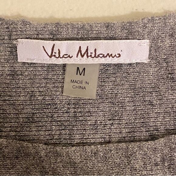 Women’s VILCI MILANO SWEATER Boho LagenLook Gray Size M Casual Cotton/Viscose - Picture 6 of 9